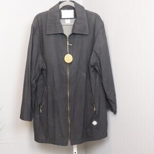 Vintage Blue Willi's Denmark Zip‎ Jacket Coat Gray Organic Cotton NWT Unisex